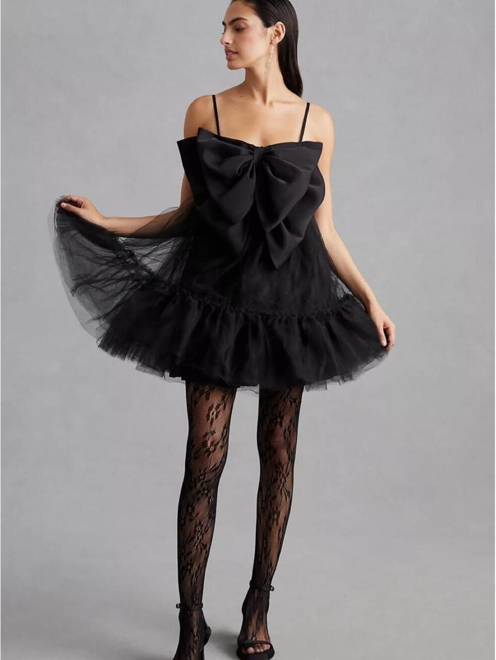 HUTCH Anthropologie Take a Bow Tulle Mini Dress